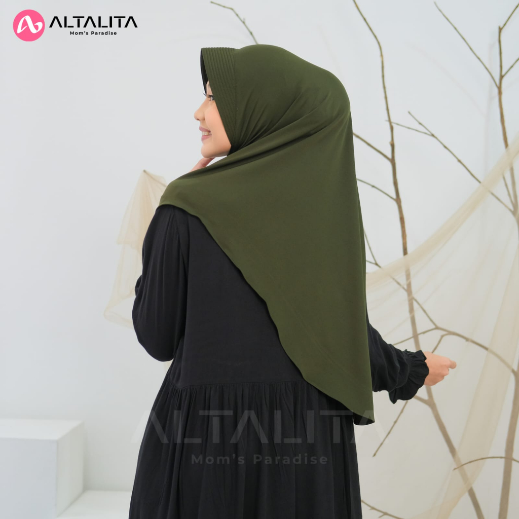 Altalita - Kerudung Instan Qanita Penguin Size L Jilbab Bergo Hamidah Sport Olahraga Volly Futsal Senam Hijab Sekolah Instan Menutup Dada Bahan Jersey Premium pet Tebal Terbaru