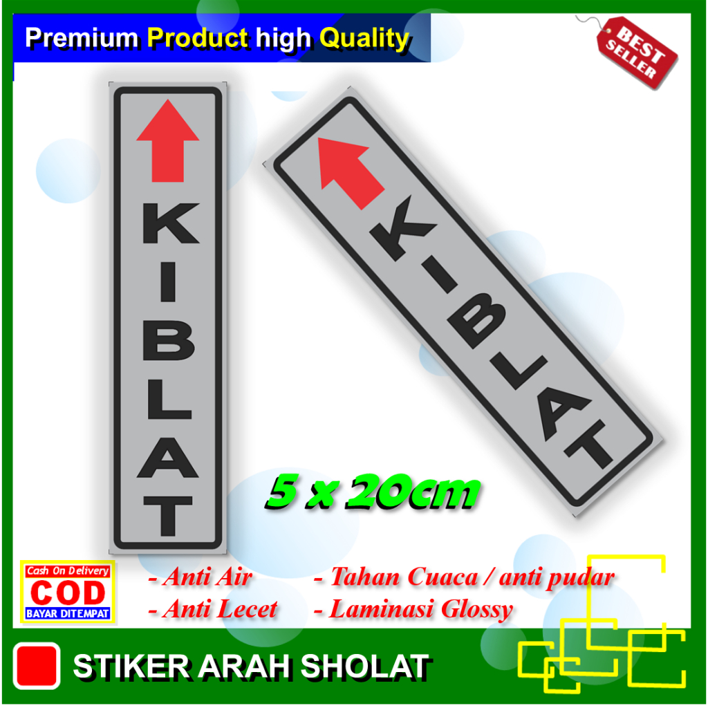 

Stiker kiblat arah penunjuk sholat Sticker masjid musholla kantor rumah