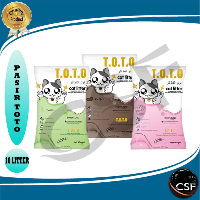 Pasir Kucing gumpal wangi TOTO 10L All Varian ( EKSPEDISI )