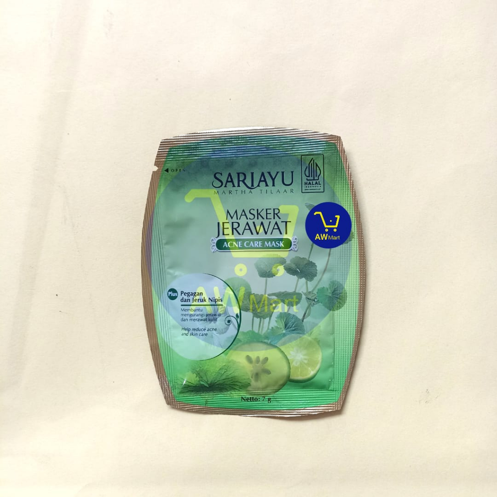 SARIAYU MASKER BUBUK 10 GRAM - MASKER BUBUK BERAS PUTIH, KETAN HITAM DAN JERAWAT