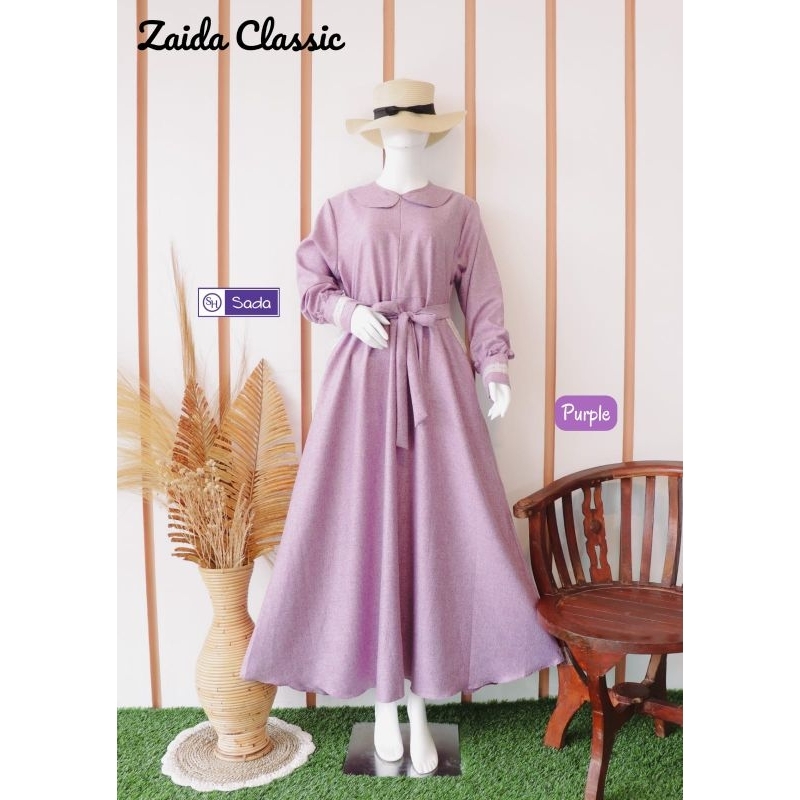 Gamis Fenomenal Zaida Clasic by Sada SH | bahan katun madina | busui friendly
