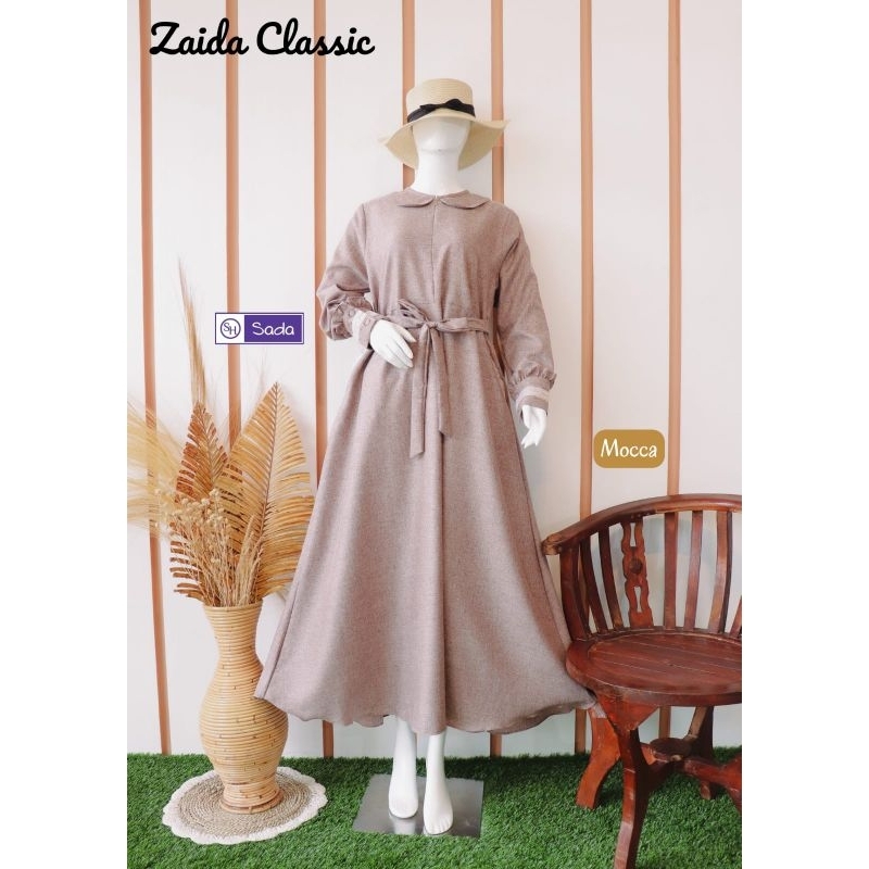 Gamis Fenomenal Zaida Clasic by Sada SH | bahan katun madina | busui friendly