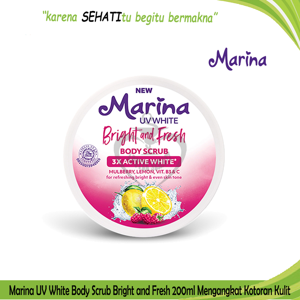 Marina Uv White Body Scrub Lulur Badan Whitening Scrub