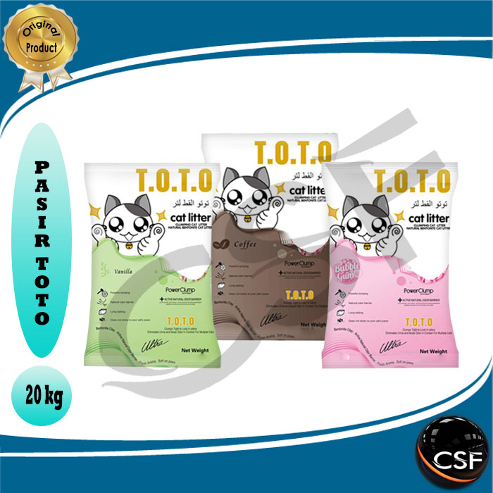 Pasir Kucing Gumpal wangi TOTO 20kg ALL VARIAN ( EKSPEDISI )