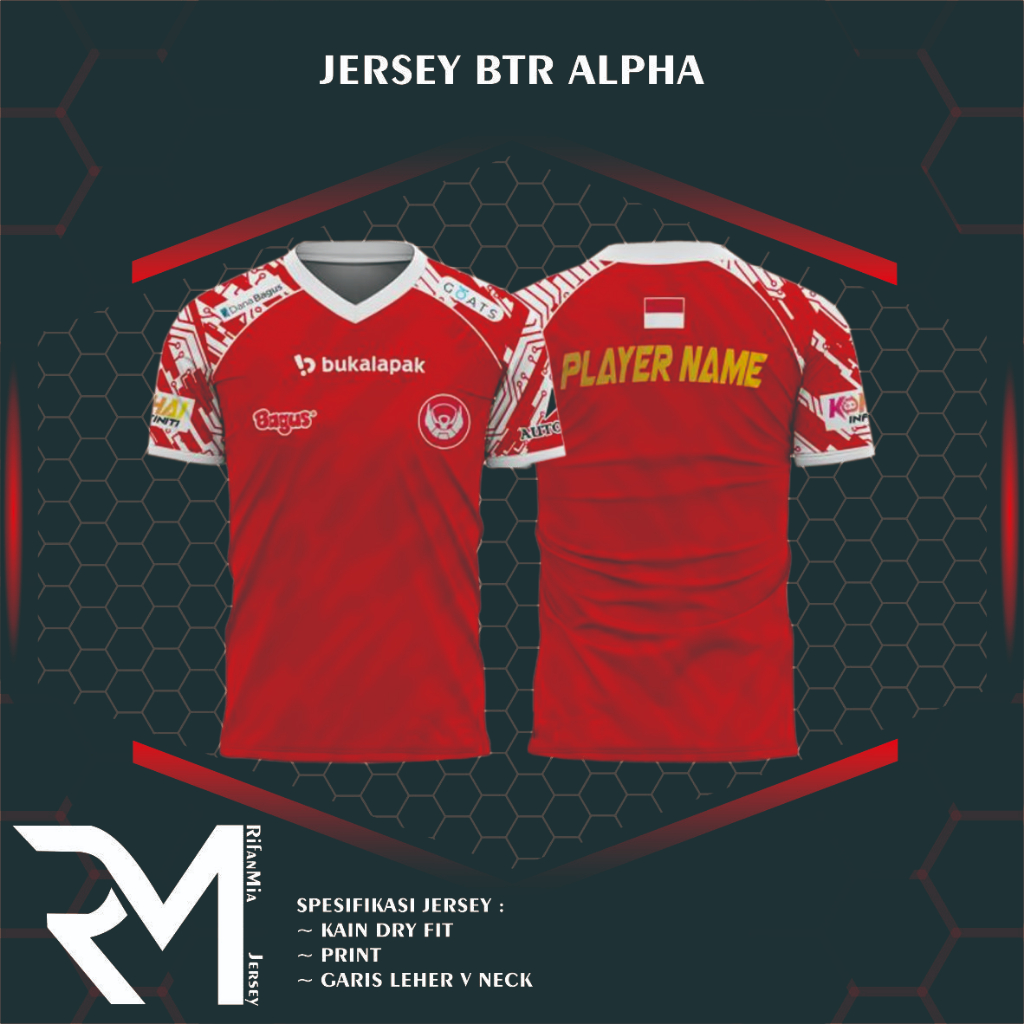 JERSEY BTR ALPHA TERBARU 2023 KAOS GAME BTR APLHA