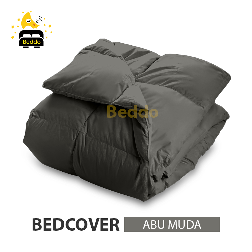 Bedcover Only 120x220 Double Plain/Motif Polos Sage Abu Maroon Kubus Coklat Putih Ungu Hijau