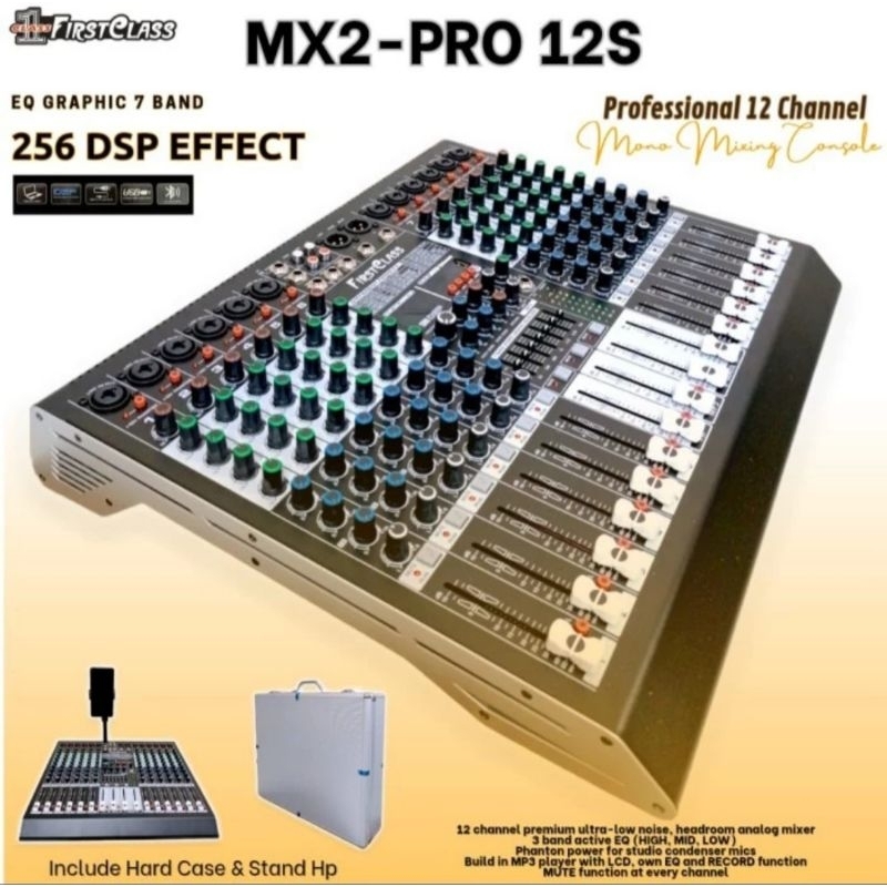 Mixer Audio FIRSTCLASS MX2-PRO12S MX2 PRO12S 12CH ORI + HARDCASE