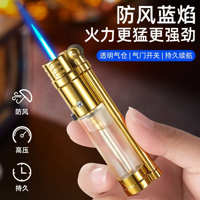 Mancis Korek Api Roda Las Transparan TX60 Jet Torch Gas Lighter Unik Murah