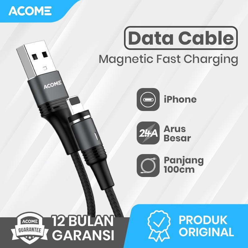 Kabel Data Acome MAgnetic Charging Cable 2.4A Lighting AXL-010S