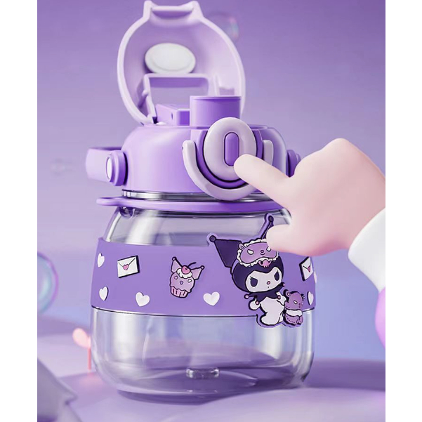 SANRIO KARET LOGO BOTOL MINUM SEDOTAN ANAK 750ML KARAKTER ANIMAL WD2217