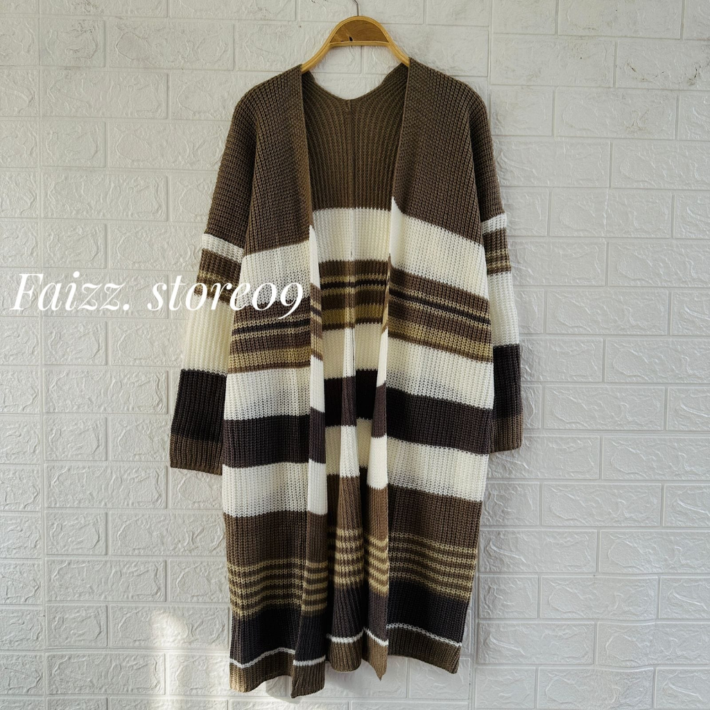 Cesian Long Cardy Rajut Oversize Atasan Lengan Panjang