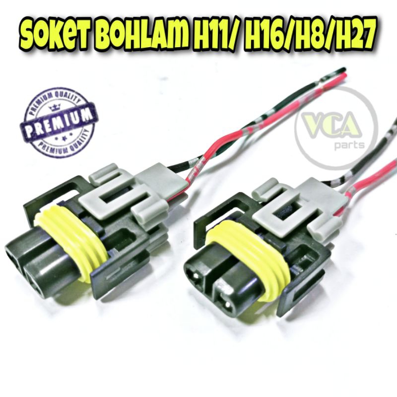 SOKET BOHLAM H11- soket lampu foglamp kabut mobil H11/H8/H27.