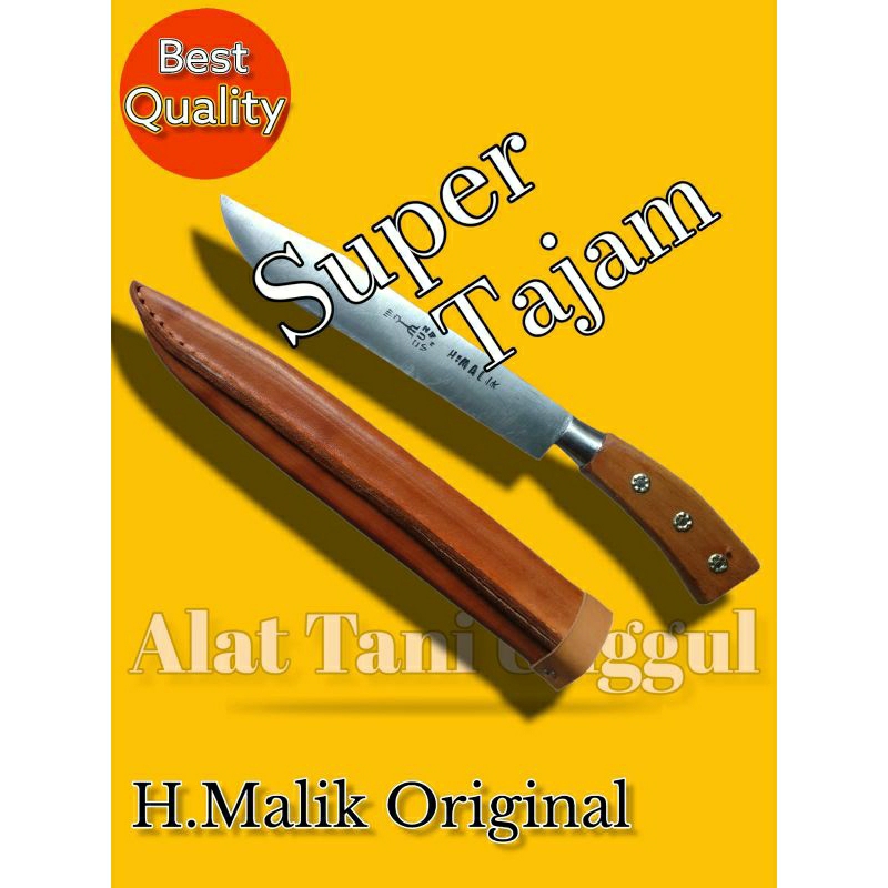 PISAU H.MALIK USMAN ASLI FREE SARUNG PISAU DARI KULIT SAPI ASLI