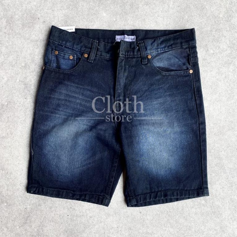 Celana jeans pendek polos pria