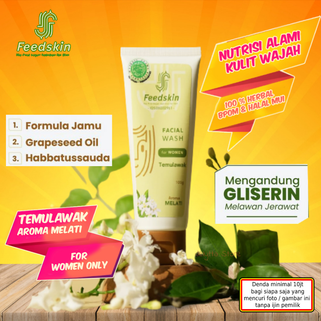 Feed Skin Salina Herbal I Feed Skin Natural Facial Wash Temulawak Aroma Melati
