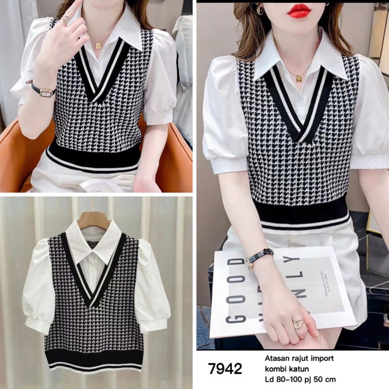 ATASAN KOREA WANITA RAJUT 7942 MV_IMPORT