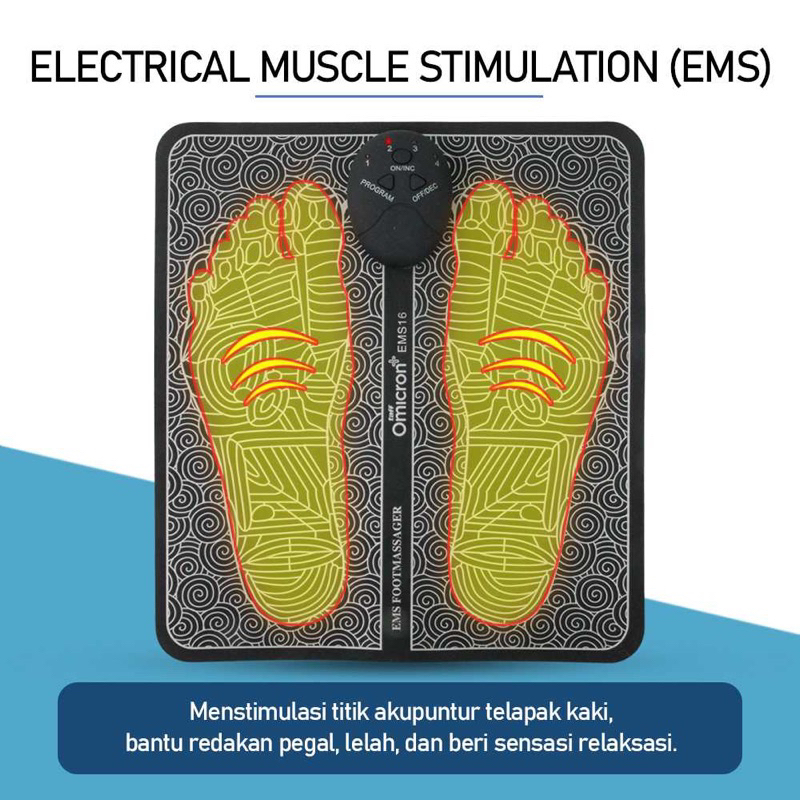 EMS Foot Massager Pijat Kaki 6 Mode Versi Baterai EMS-16