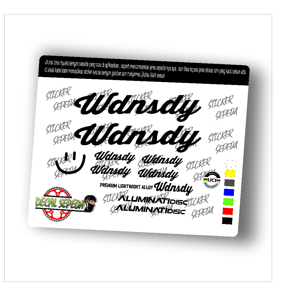 decal wdnsdy - sticker sepeda wdnsdy full cutting