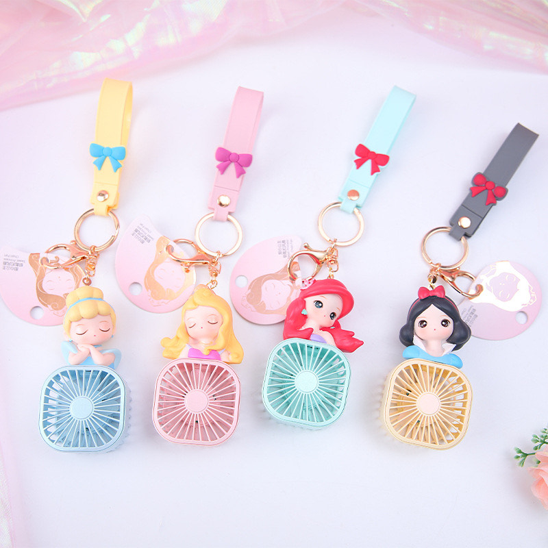 kipas angin mini portable keychain rechargeable KP010 sanrio princess kuromi cinamoroll ariel mini fan gantungan kunci