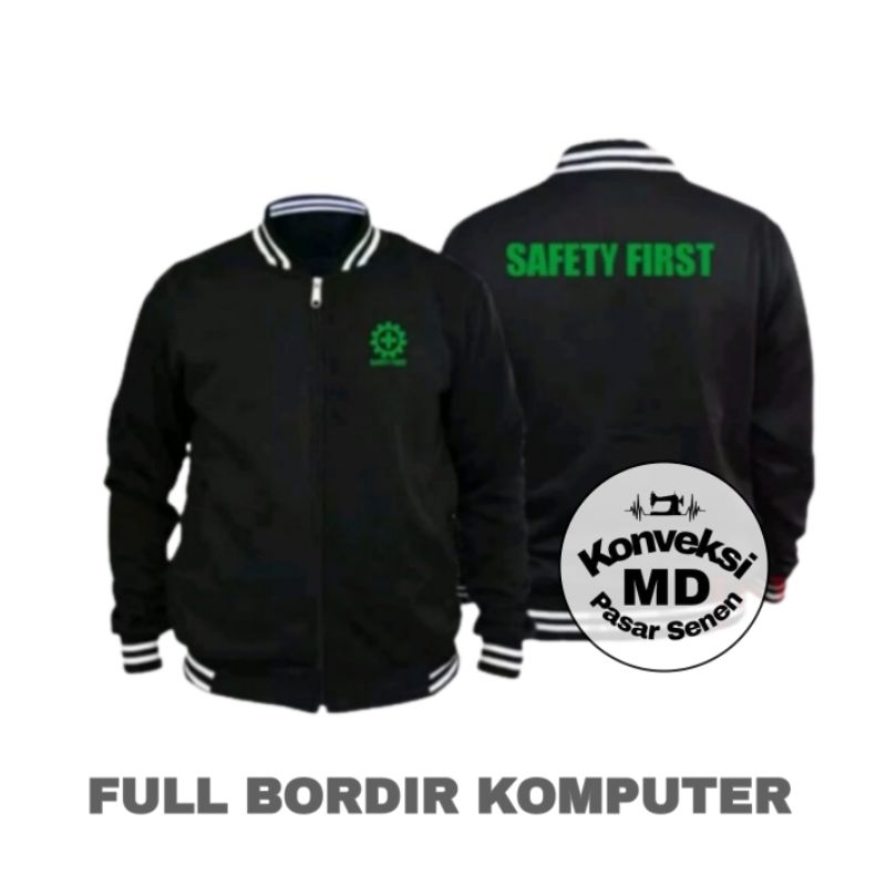 jaket baseball safety first/jaket baseball safety full bordir/jaket baseball safety/jaket baseball m