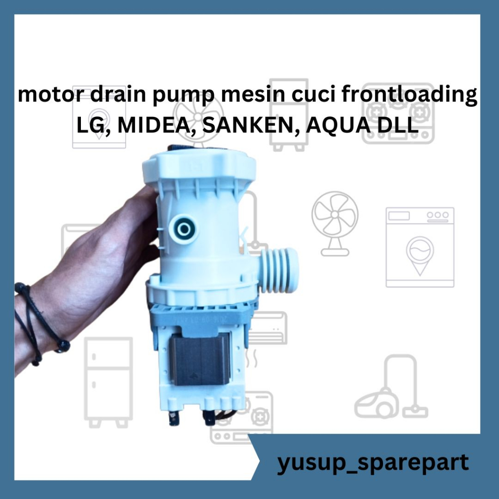 motor drain pump mesin cuci frontloading LG, MIDEA, SANKEN, AQUA DLL