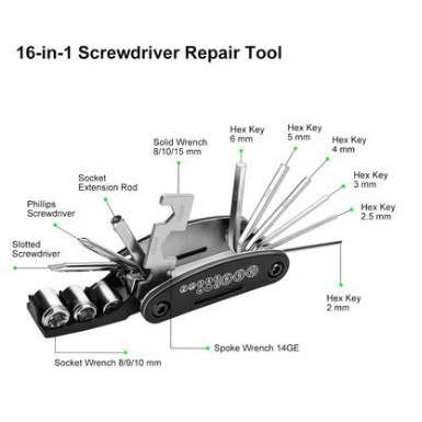 Kunci Sepeda Set Kunci Sepeda Obeng Set Kunci L Bike ToolKit 16 in 1