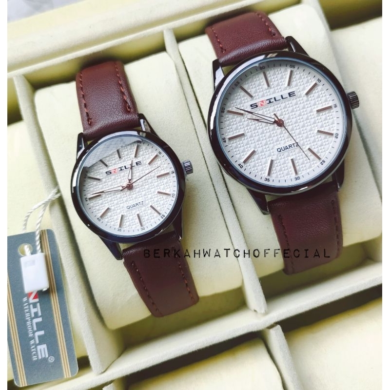 JAM TANGAN COUPLE SNILLE PAKET BOX+KARTU GARANSI ORIGINAL QUALITY || BISA SATUAN