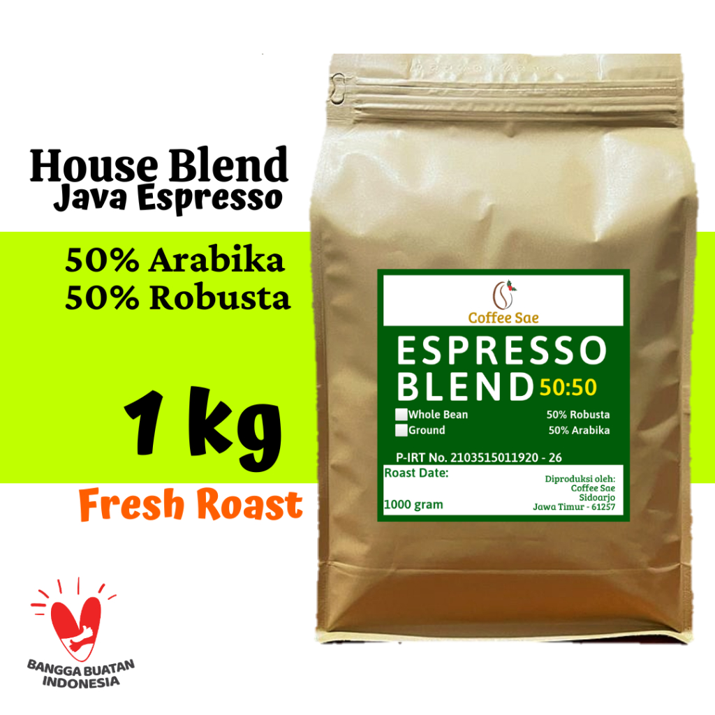 

KOPI HOUSE BLEND 1 kg Es Kopi Susu Premium Java Espresso 50:50 1kg