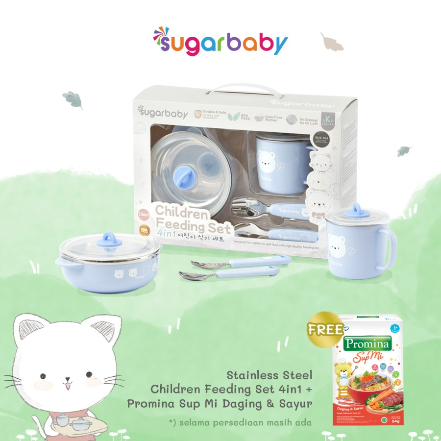 Sugar Baby Stainless Steel Children Feeding Set 4in1 (K-Series)