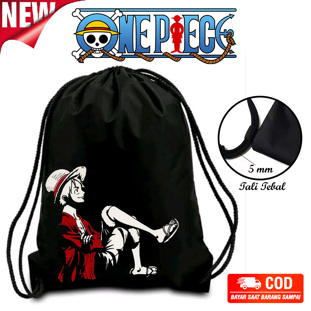 Tas String Bag Multi Fungsi Carakter One Piece / Tas Perlengkapan Futsal / Tas Sekolah