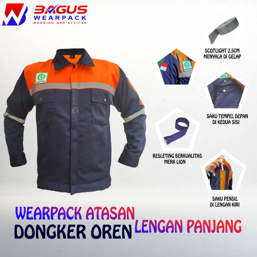 BAJU PROYEK KEREN / BAJU KERJA PRIA PROYEK / BAJU KERJA PIRA LAPANGAN / BAJU WEARPACK LENGAN PANJANG / BAJU WEARPACK / WERFAK PRIA KERJA / BAJU WEARPACK KERJA PROYEK / WEARPACK PROYEK / WEARPACK PRIA KEREN / BAJU PROYEK LENGAN PANJANG / DONGKER OREN