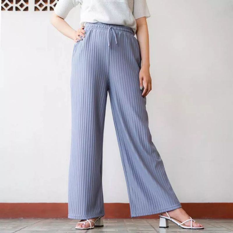 Hornet pants celana kulot knit wanita tebal-celana kulot highwist- kulot rajut- lyra loose pants kulot