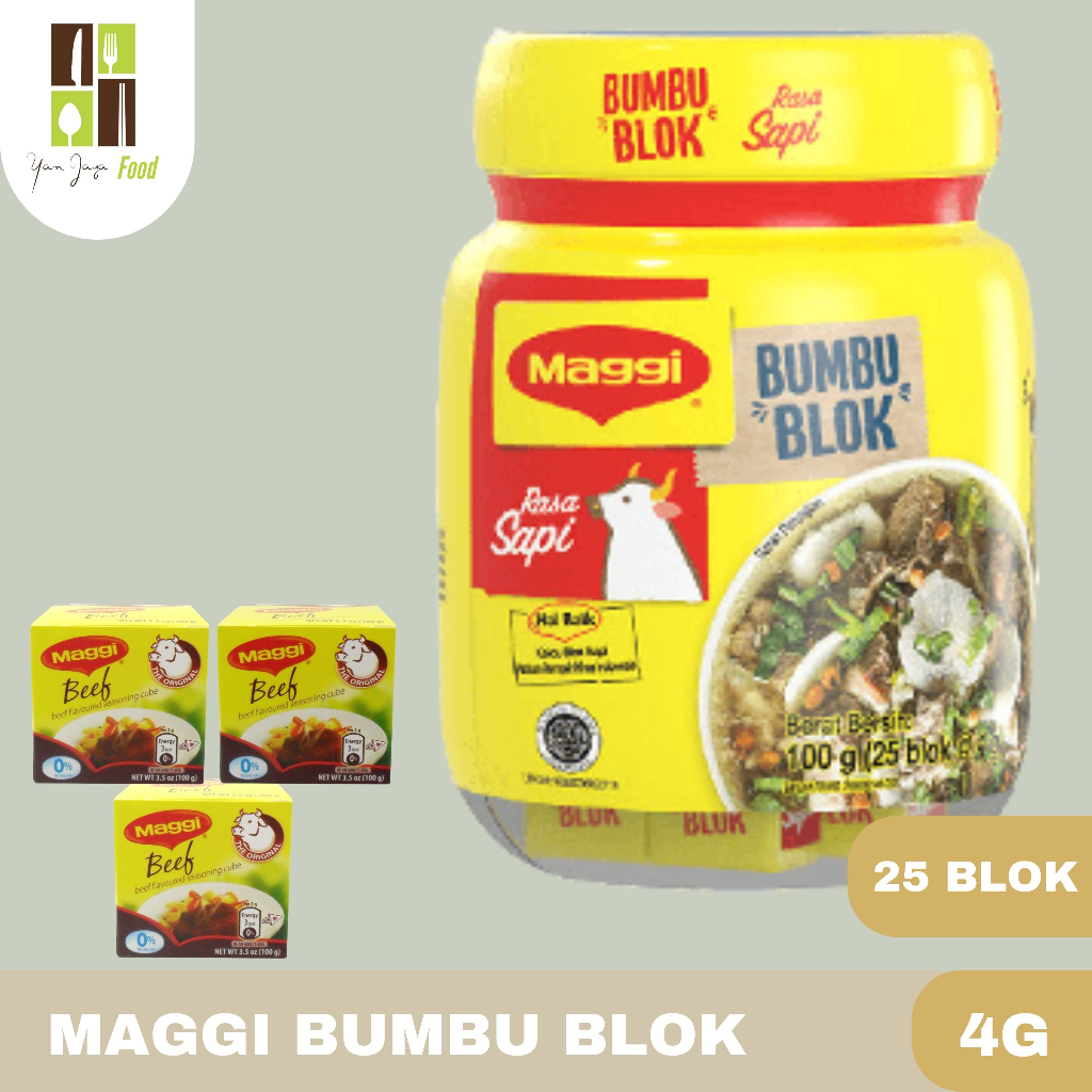 Maggi Bumbu Blok Rasa Sapi / Beef Cubes Jar / Kaldu Sapi 100g 1 Toples