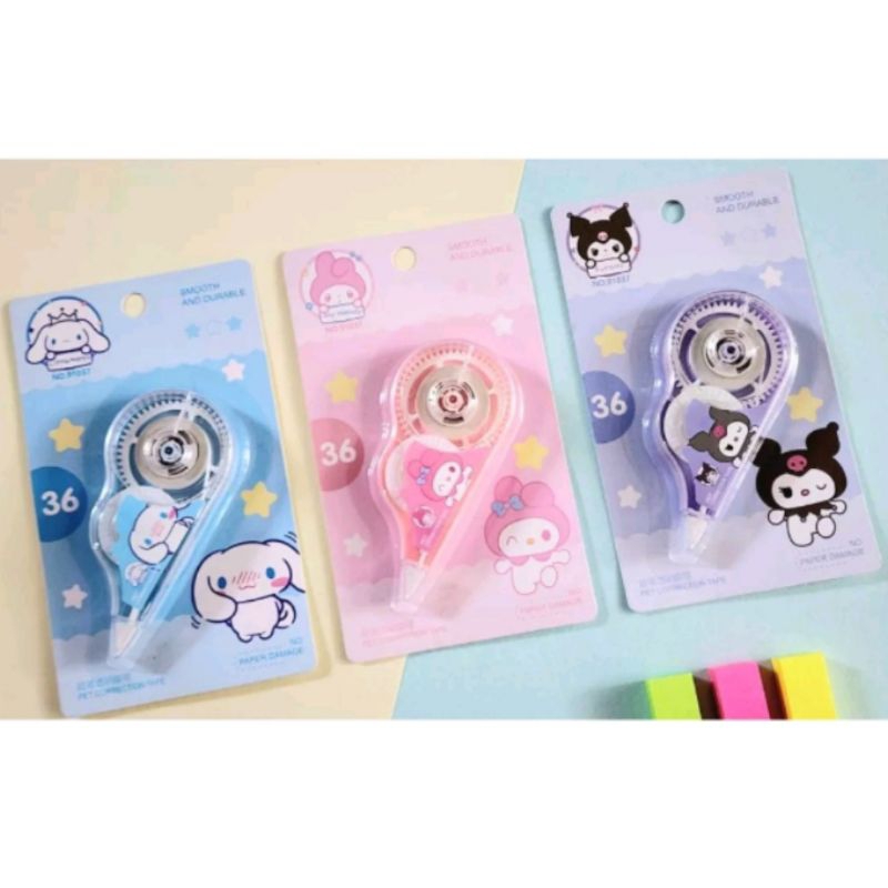 

Correction tape 36m sanrio / Pita koreksi sanrio 36m / Tip ex kertas 36m sanrio karakter anak