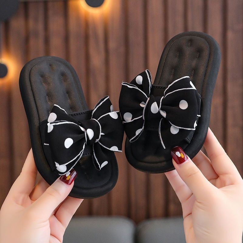 New Sandal Slop Anak Karet Pita Polkadot Import High Quality