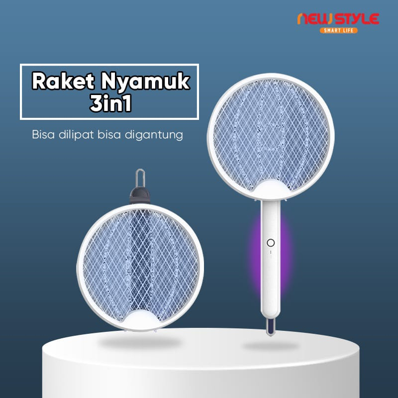 MSY  Raket Nyamuk Listrik / Pemukul Nyamuk Elektrik Lampu Mosquito Killer 3IN1