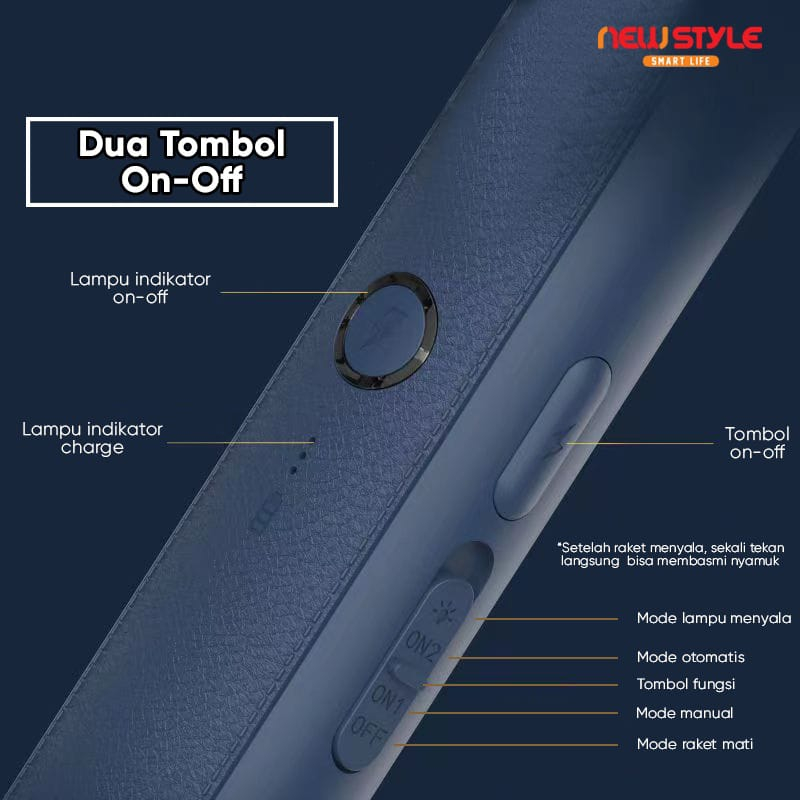 [ COD ] Raket Nyamuk Listrik / Pemukul Nyamuk Elektrik Lampu Mosquito Killer 3IN1