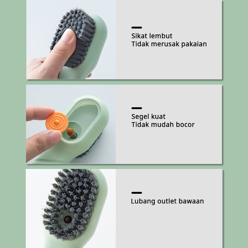 SKIKI91- Sikat Pembersih Multifungsi / BELI 1 GRATIS 1 /  D53 Sikat Pembersih Sepatu/Baju Cleaning Brush With Liquid Dispenser