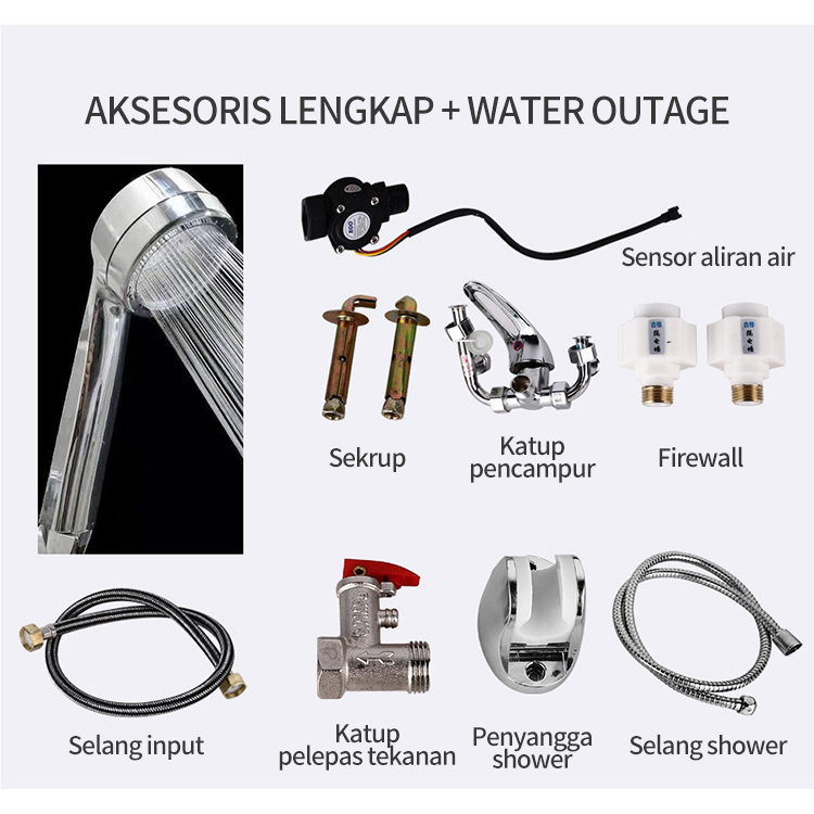 Pemanas Air Water Heater Listrik 40 Liter  3000W  / Heater mandi air panas / Pemanas air kamar mandi