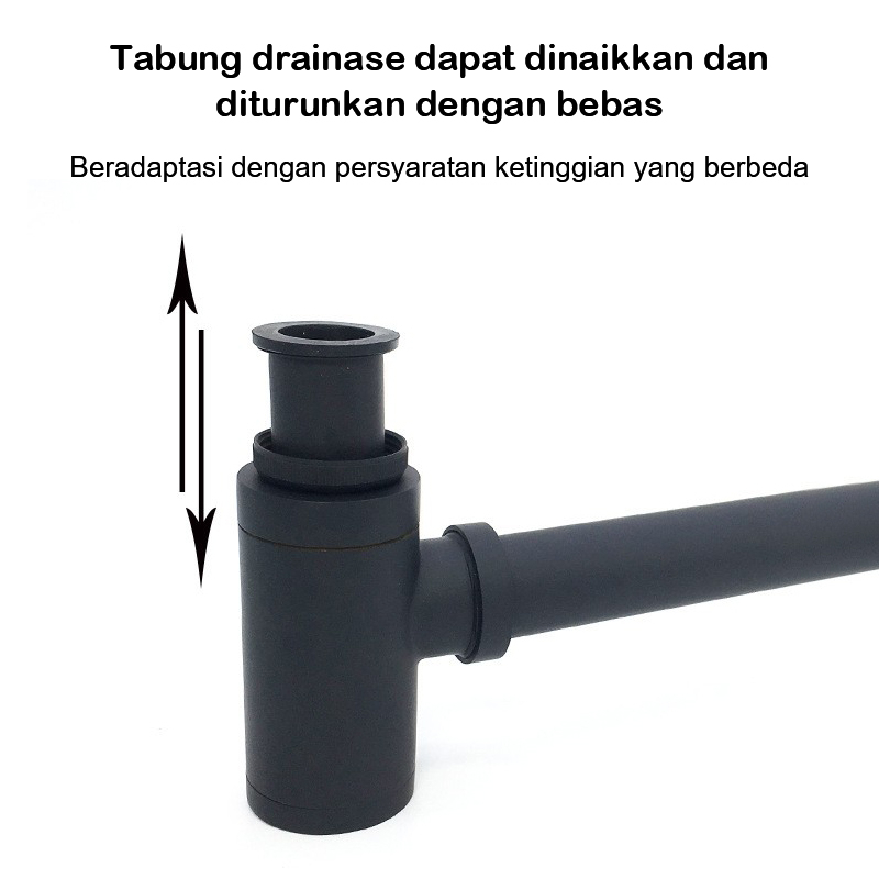 Saringan untuk bak cuci piring dan atau wastafel Sifon Wastafel Botol Stainless HITAM Pembuangan saringan saluran Kamar Mandi Air Wastafel Drainer