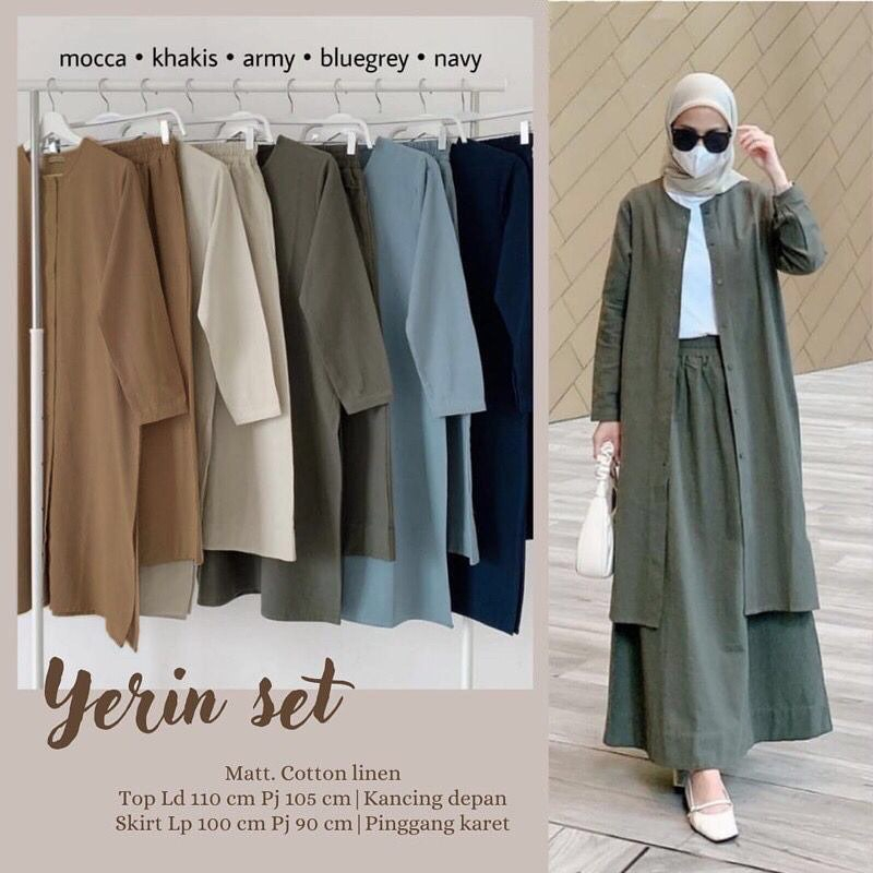 Setelan Wanita Terlaris One Set 2in1 Yerin Set Pakaian Wanita kekinian OOTD Casual Terbaru Nyaman Dipakai sehari Hari