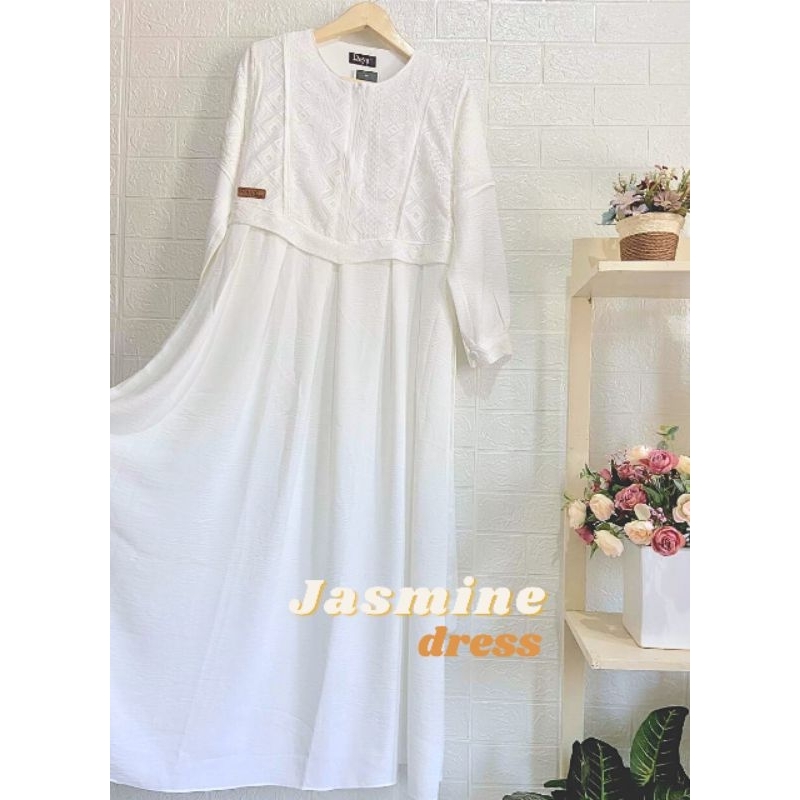 GAMIS PUTIH, Gamis putih brokat, gamis kekinian, gamis raya, raya dress, raya fashion, raya Collecti