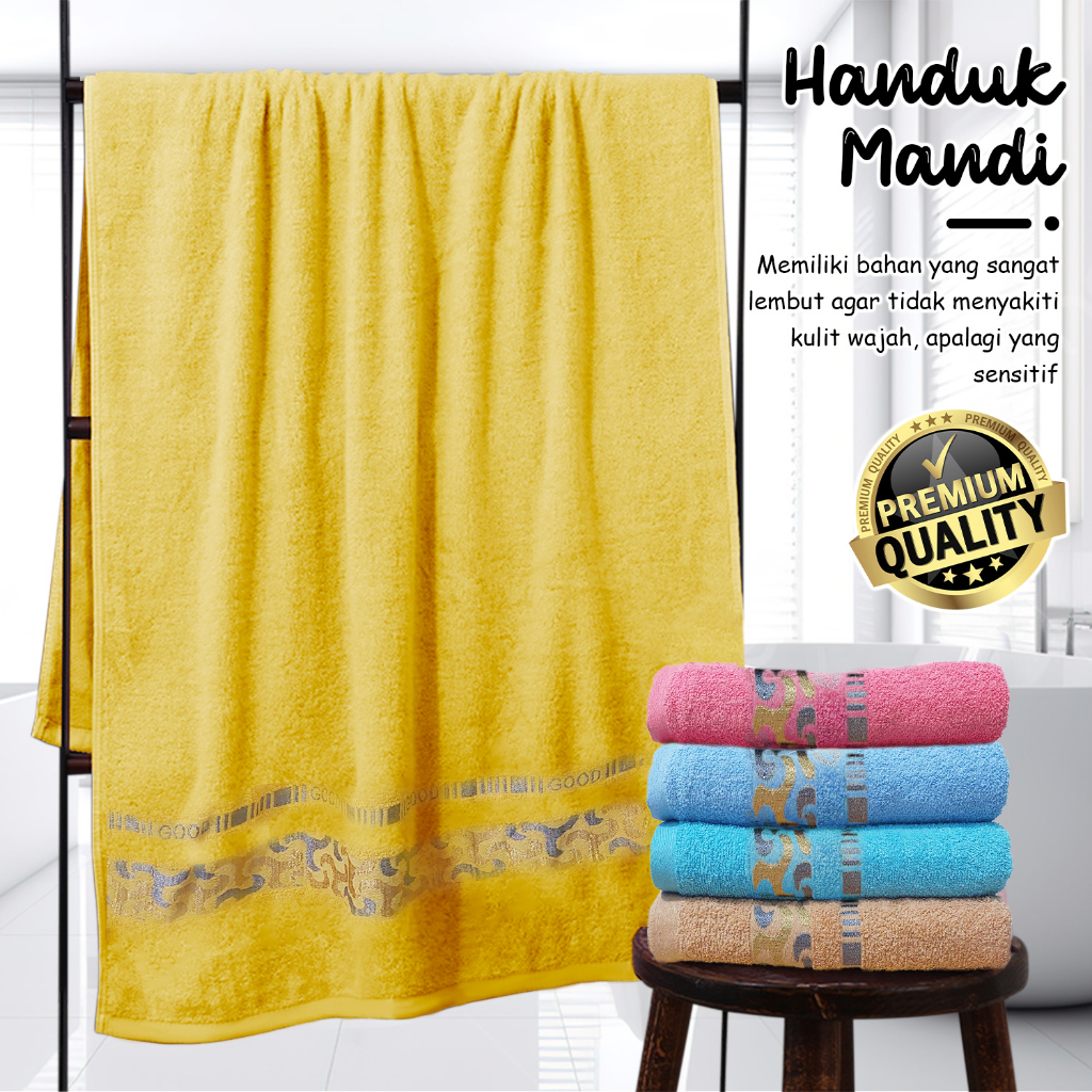 Handuk Mandi Dewasa Ukuran 70cm x 140cm Bath Towel 100% Katun Halus &amp; Lembut Daya Serap Tinggi Kualitas Premium - J3A6