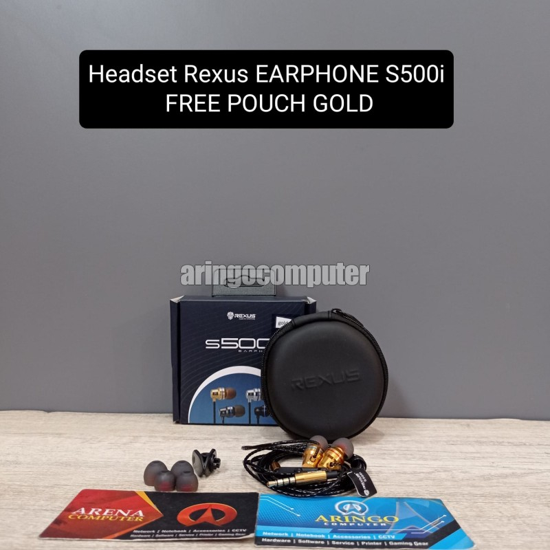 Headset Rexus EARPHONE S500i FREE POUCH GOLD