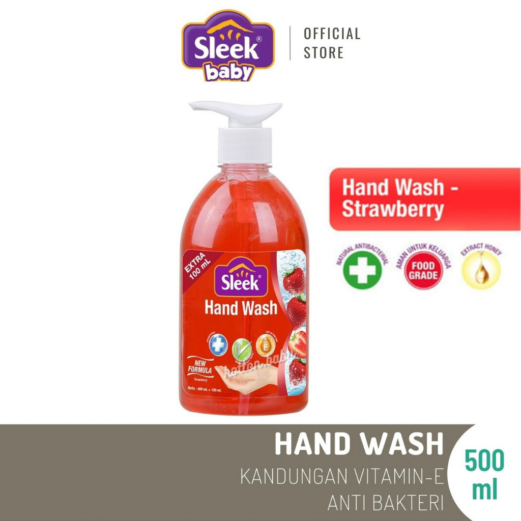 Sleek Sabun Cuci Tangan Strawberry Botol 500 ml