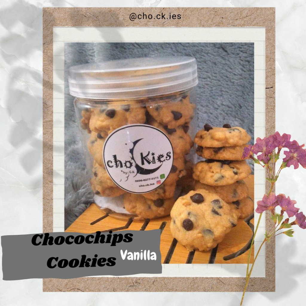 

Chocochips Cookies Vanilla/ Chocolate / Dark Choco (Kue kering chocohips) 250gr