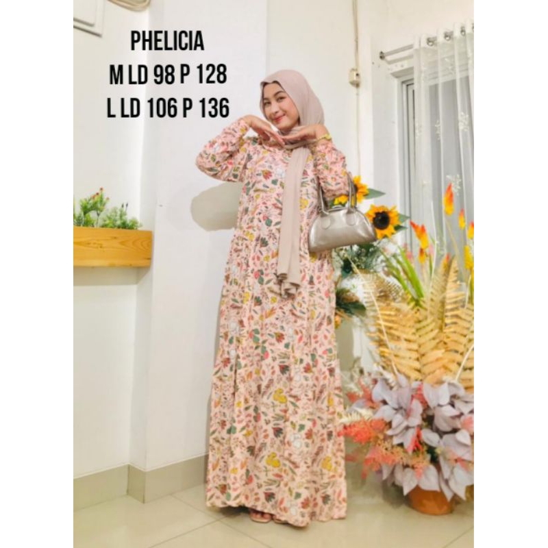 Gamis Busana Muslim Remaja Dewasa Phelicia