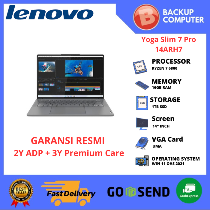 LAPTOP LENOVO YOGA SLIM 7 Pro 14ARH7 82UU002CID R7 6800HS