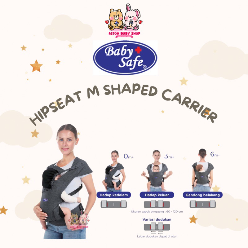 Baby Safe M Shaped Carrier Hipseat Gendongan Bayi Babysafe Gendongan Depan Belakang