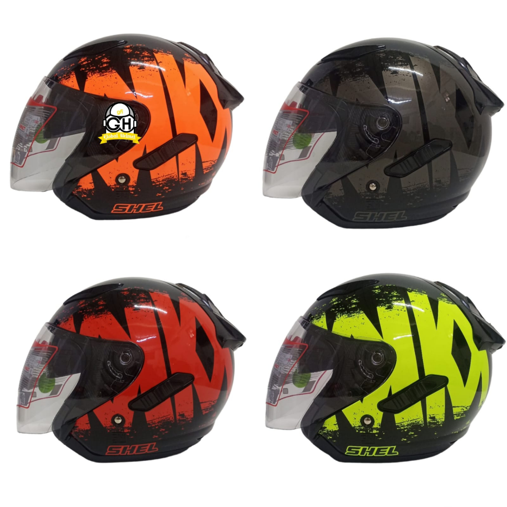 Helm Shell Rover Motif Saber Black Doff Yellow Fluo Original